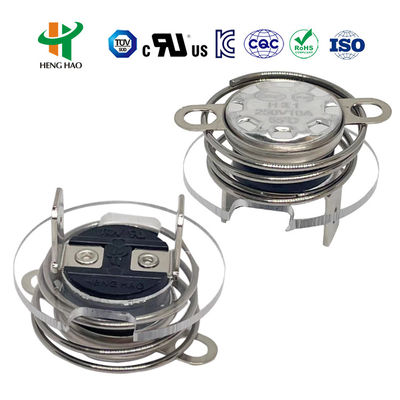 Bộ điều khiển nhiệt độ KSD301 Bimetal với 100000 chu kỳ, 250V 16A và dải nhiệt 0-250℃