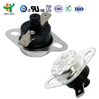 Bộ điều nhiệt lưỡng kim KSD301 với dải nhiệt độ 0-250°C, 100000 chu kỳ và công tắc thường đóng hoặc thường mở