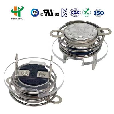 KSD301 Bimetal Thermostat với 100000 chu kỳ 250V 16A và phạm vi nhiệt độ 0-250 °C