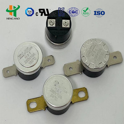 KSD301 Bimetallic Thermostat với 100000 chu kỳ và phạm vi nhiệt độ -10 ~ 300 °C Thường đóng Fuse nhiệt tự động khôi phục
