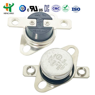 KSD301 Bimetallic Thermostat Thermal Cut Off Switch với 100000 chu kỳ 250V 16A và phạm vi nhiệt độ 0-250 °C