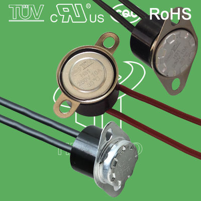 Water proof KSD301 bimetallic thermostat temperature control thermal cut off switch 250V 10A 16A with CQC TUV UL ROHS